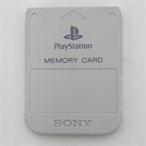 Originalt Playstation 1 Memory Card - Lys grå - 1 Mega - Playstation 1 Tilbehør (B Grade) (Genbrug) 